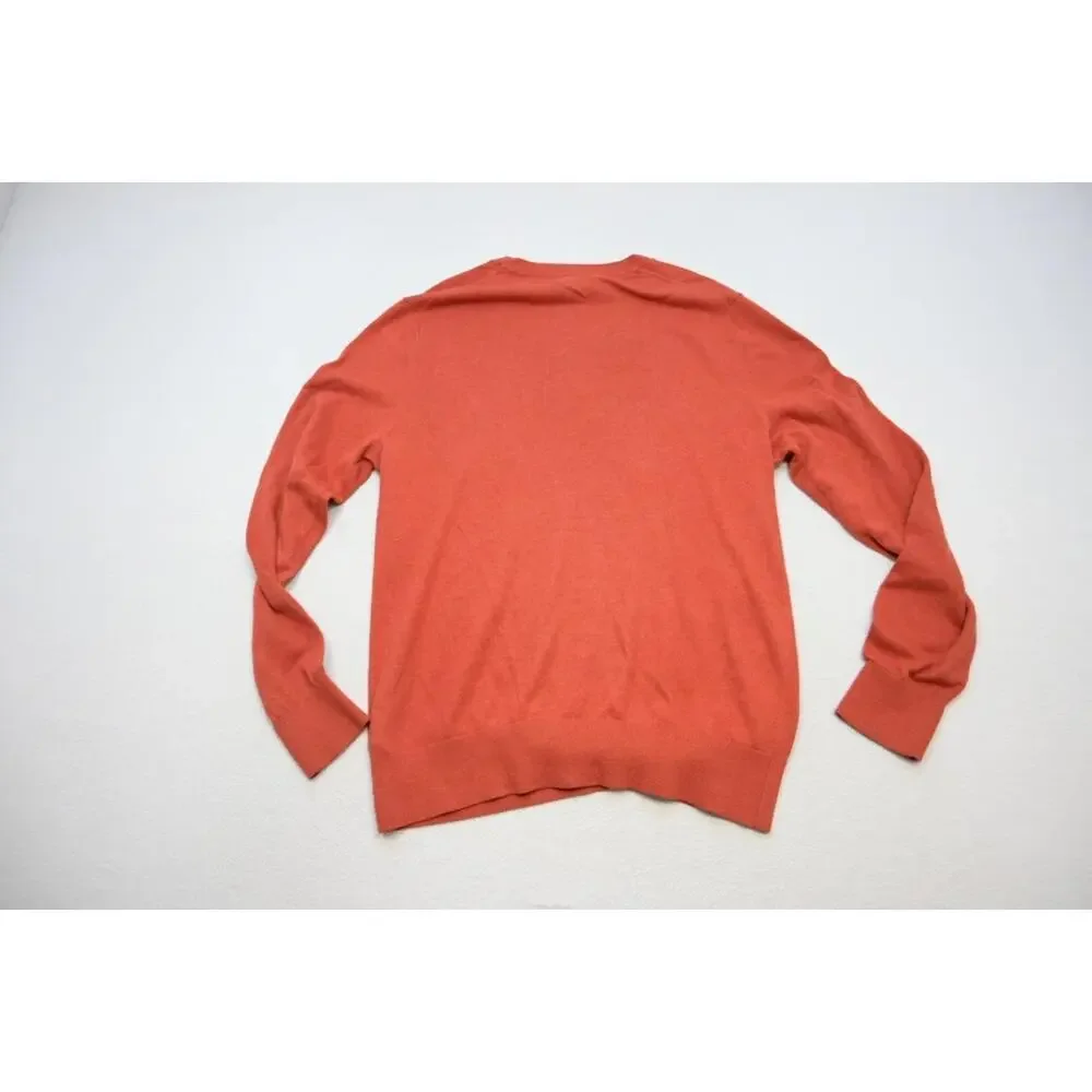 Banana Republic V Neck Sweater Cotton Blend Orange‎ Mens Size Medium
